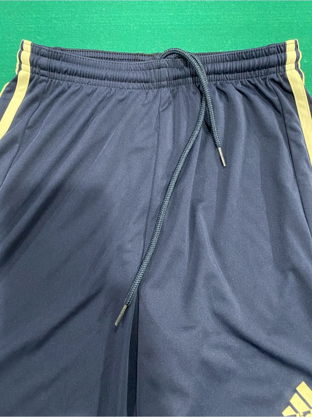 adidas Navy Athletic Shorts with White Side Stripes Unisex Men’s Size XS